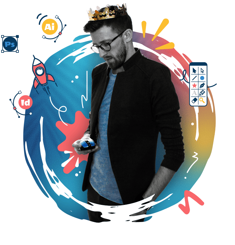 Roy – Graphiste passionné et créateur de RoyDesign Portrait de Roy, graphiste passionné et fondateur de RoyDesign