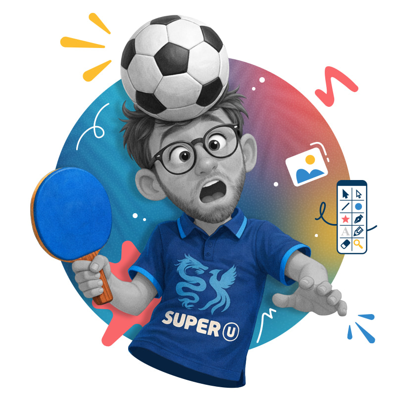 Illustration graphique représentant Roy Design dans le milieu associatif