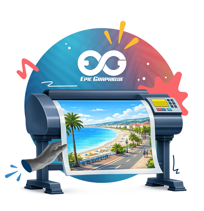 Illustration représentant l’activité d’impression grand format d’Epic Graphique
