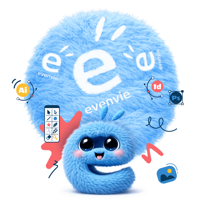 Illustration représentant l’univers créatif de la marque Evenvie