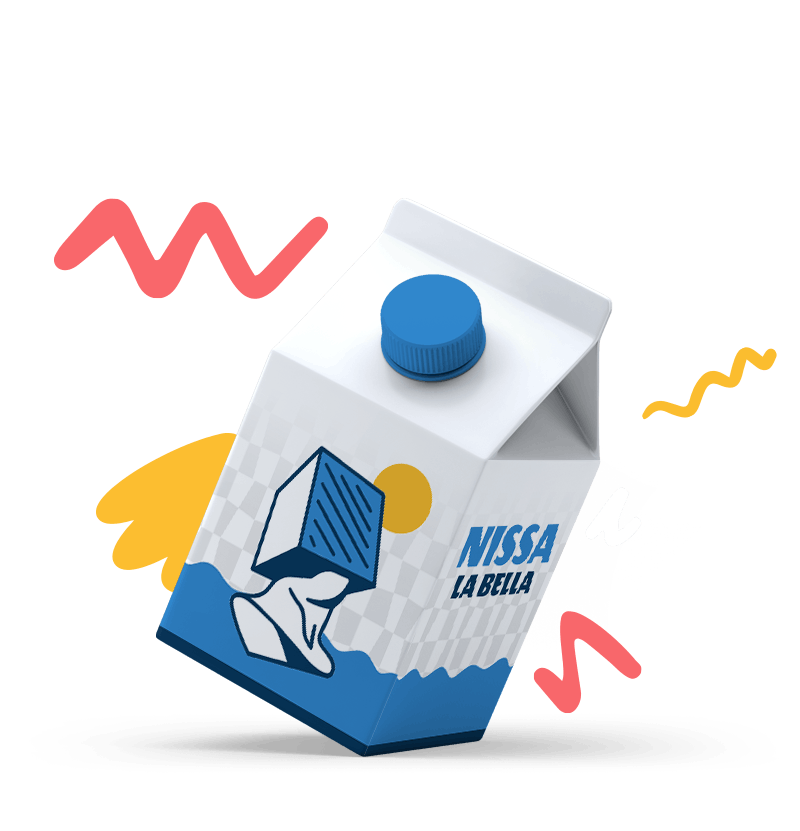 Packaging personnalisé avec étiquette et design graphique sur mesure